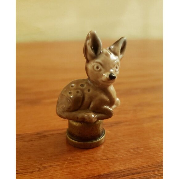 Fawn Deer Lamp Finial Shade Topper Wade England Vintage Unique Country Farmhouse - Picture 3 of 5